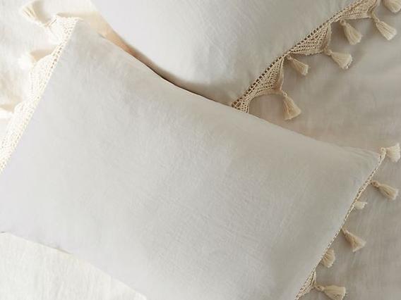 Tasseled Linen Shams, Set of 2