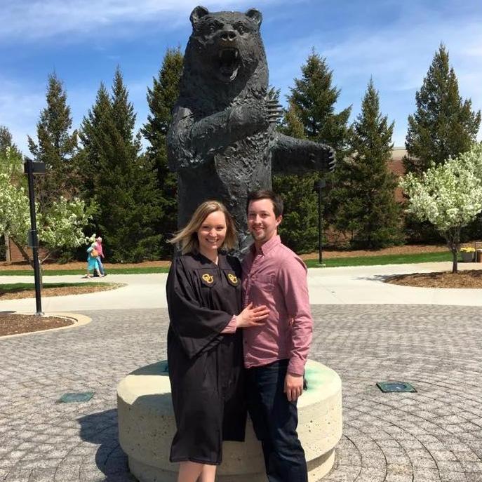 May 2017 - I graduated from Oakland University & Chris came for support. Chris golfed this morning & also broke his phone (somehow). He had to spend the entire ceremony only talking to my parents.