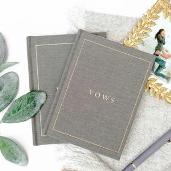 Groom Wedding Vow Book | Taupe