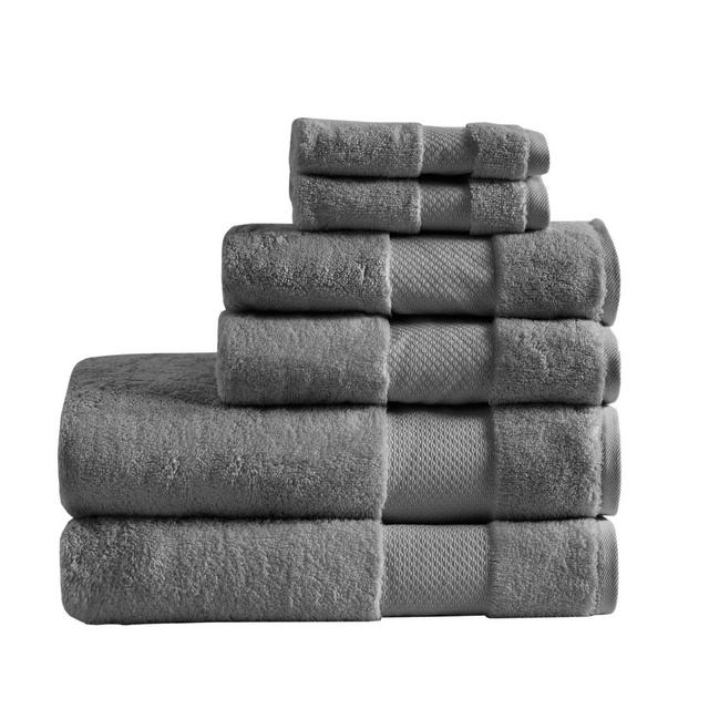 MPS Turkish Cotton Bath Towels Charcoal (Set of 6)