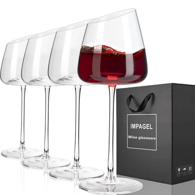 Crate and Barrel, Camille Long Stem Red Wine Glass, Set of 4 - Zola