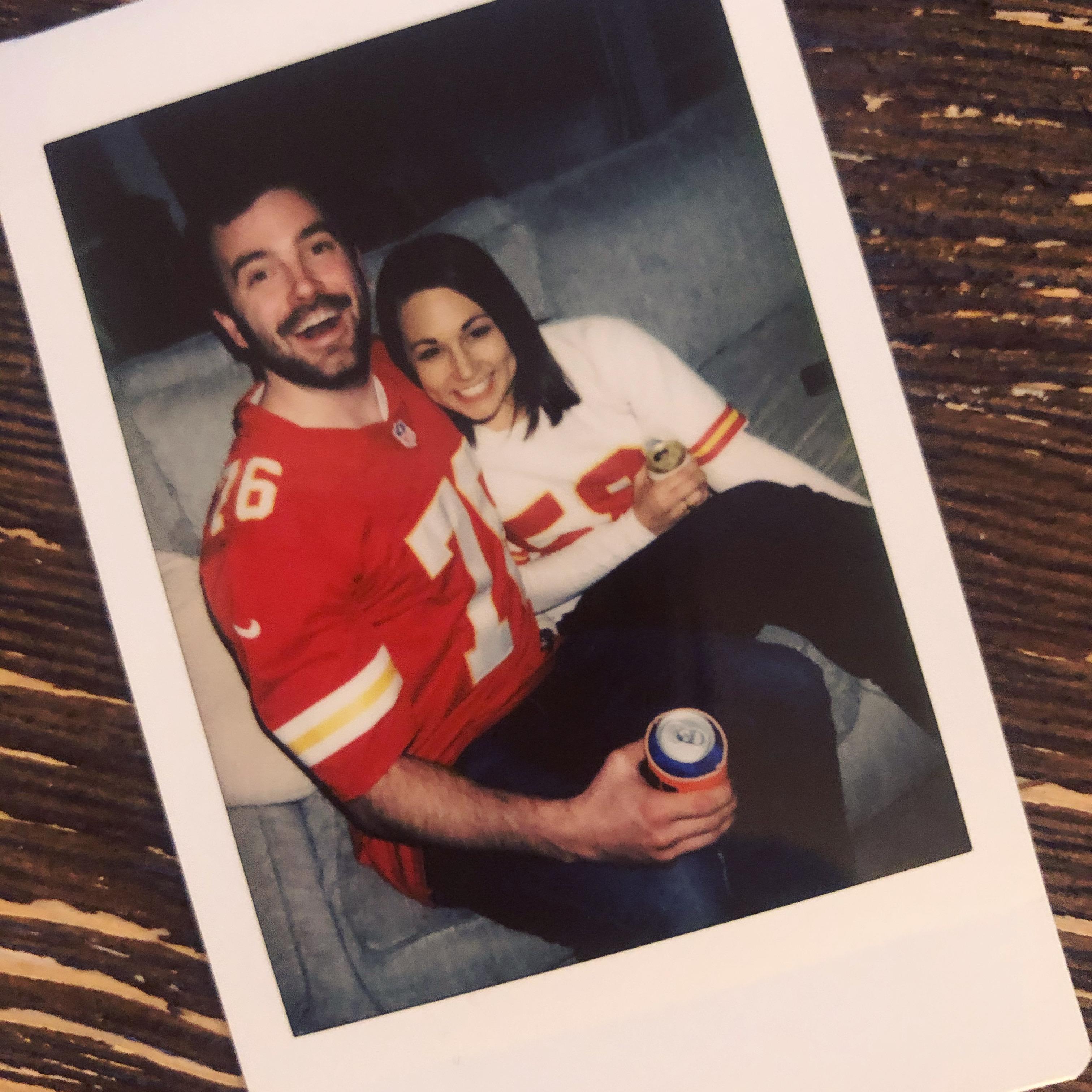 Our first picture together. We had just won the Superbowl!