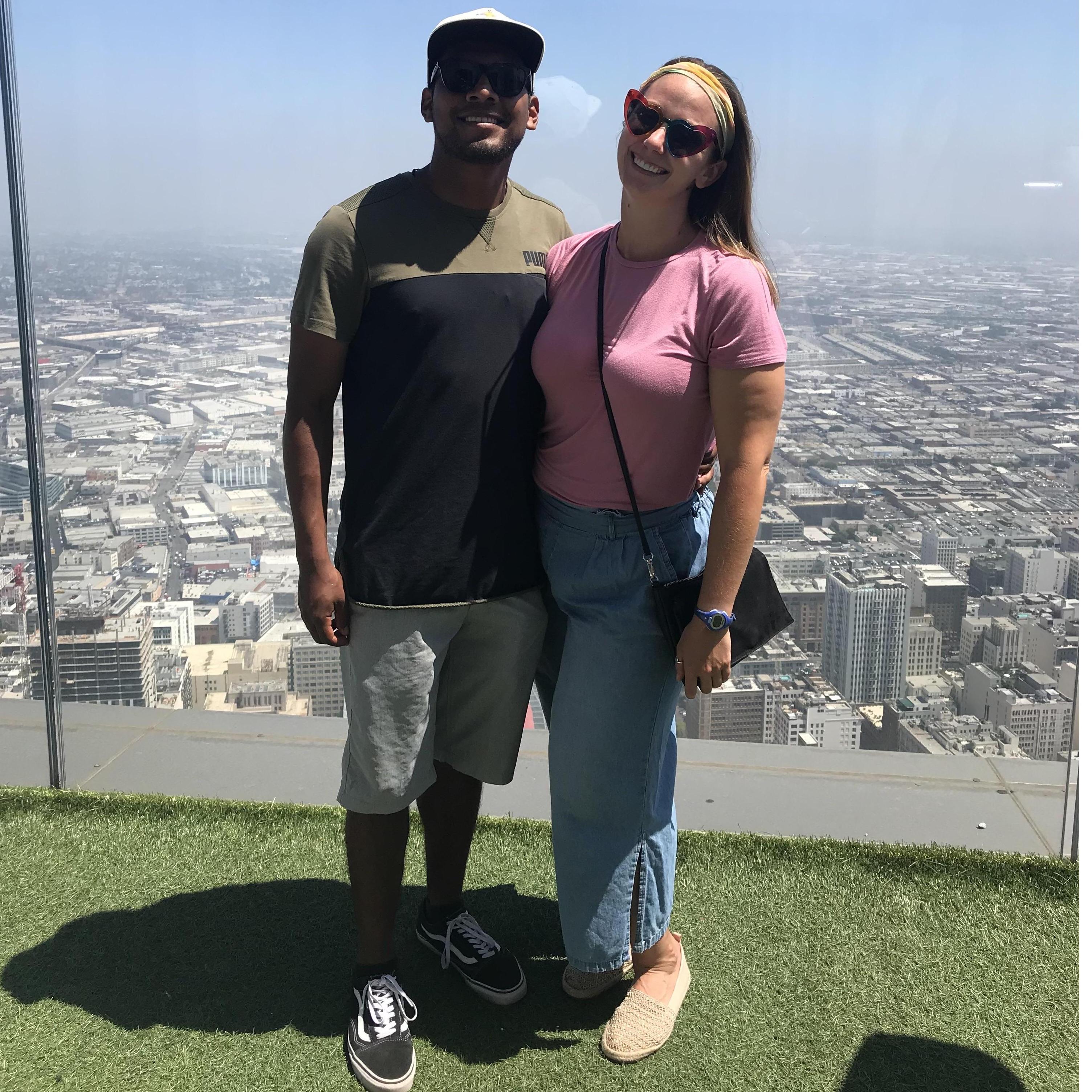 This was our first little trip together in LA. Peter was afraid of heights but explored the sky scraper with Marla like a champ!
