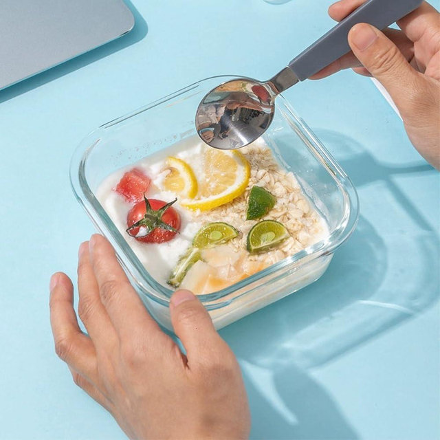R.repad yay 8PC Square Glass Containers With Lids, Glass Square Meal Prep Containers Set, 2 Cup Clear Small Food Containers For Soup Snack fruit, Microwave, Dishwasher, Freezer Safe - (4 color)