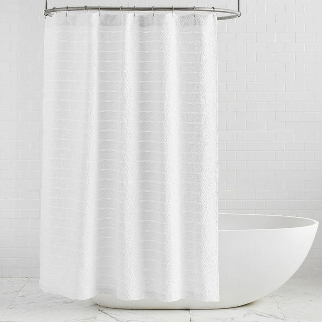 Diamond Matelasse Shower Curtain, 72x72, White