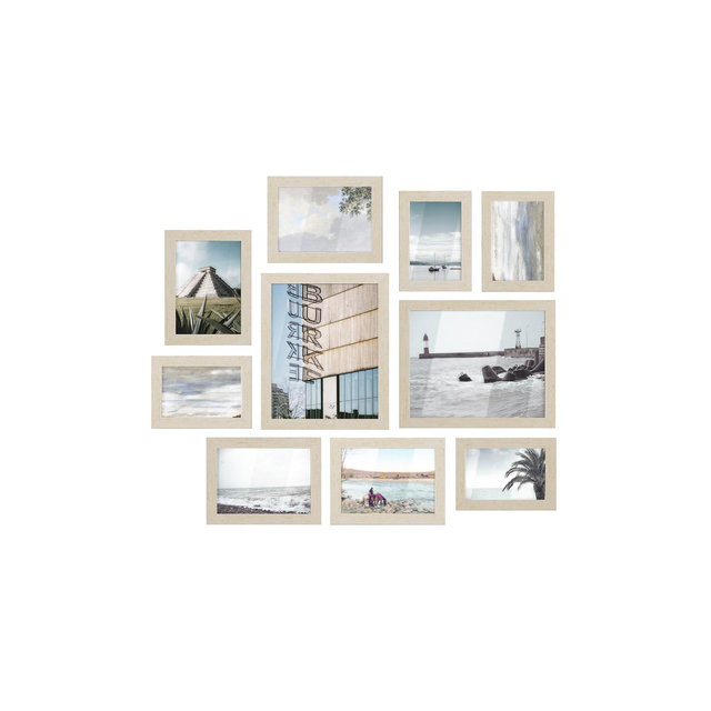 Picture Frames, Collage Picture Frames Set of 10, Two 8x10, Four 5x7, Four 4x6, Photo Frame for Wall Gallery Decor Natural Beige