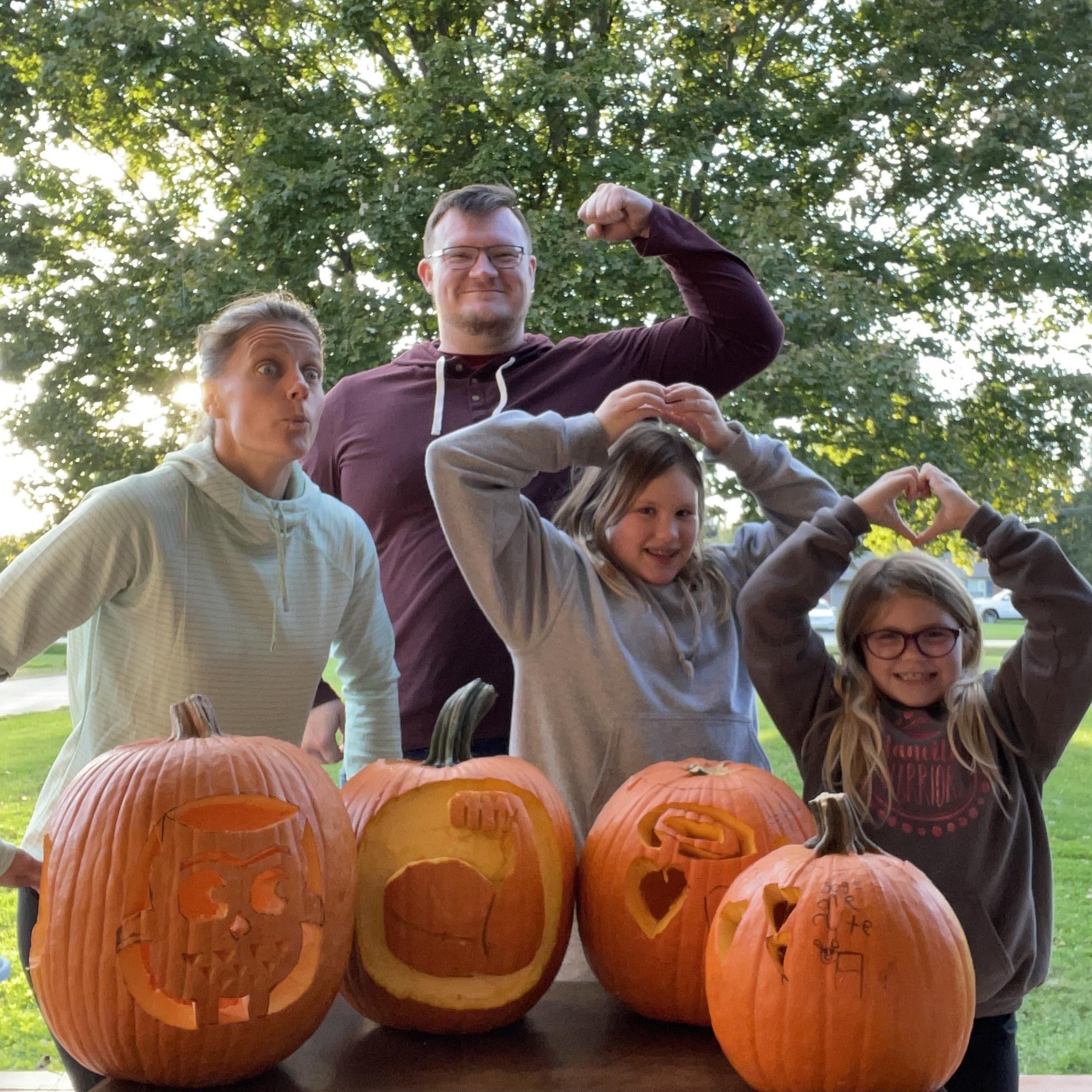 "Acting out" our pumpkins.