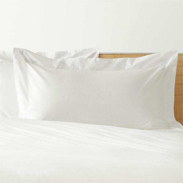 Egyptian Cotton Percale 400TC Flange White King Shams Set of 2