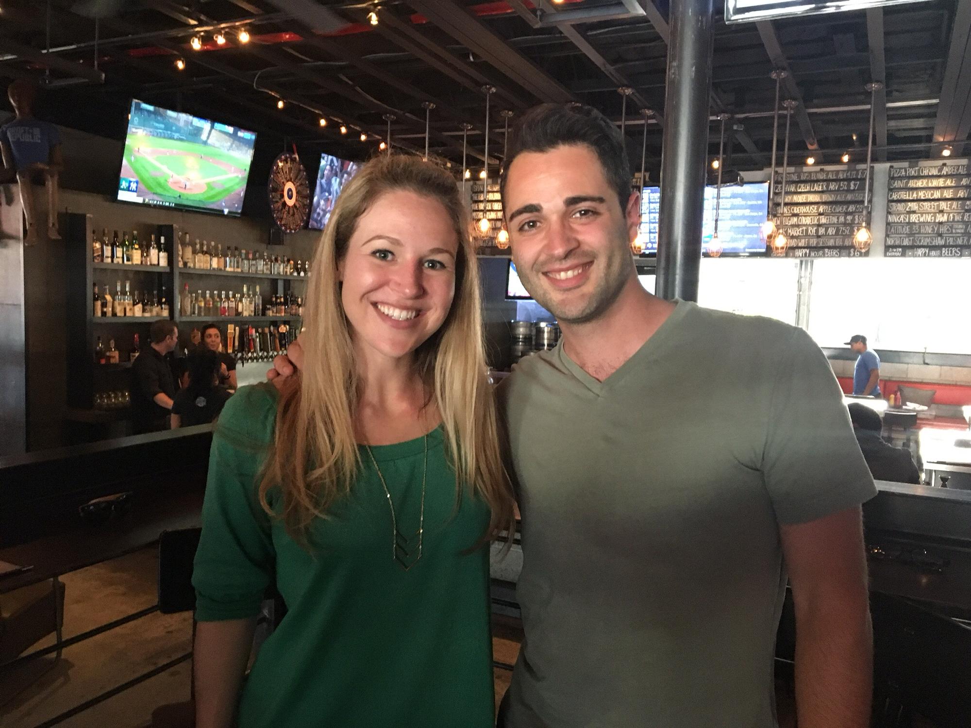 This is the very first picture I saw of George. Kim went to his going - away - party for work and they took this picture to send to me, saying we still needed to meet for a double date.