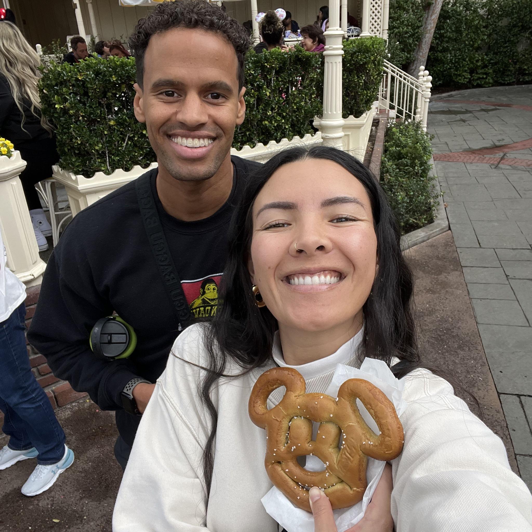 Disneyland. Christmas 2023. I always have to get a Mickey pretzel