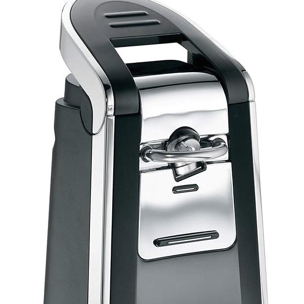 Hamilton Beach (76606ZA) Smooth Touch Electric Automatic Can Opener with Easy Push Down Lever, Opens All Standard-Size and Pop-Top Cans, Extra Tall, Black and Chrome