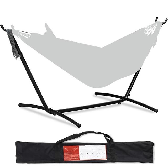 PNAEUT 9FT Hammock Stand Only and Portable Carring Bag, 550LBS Weight Capacity (Black)