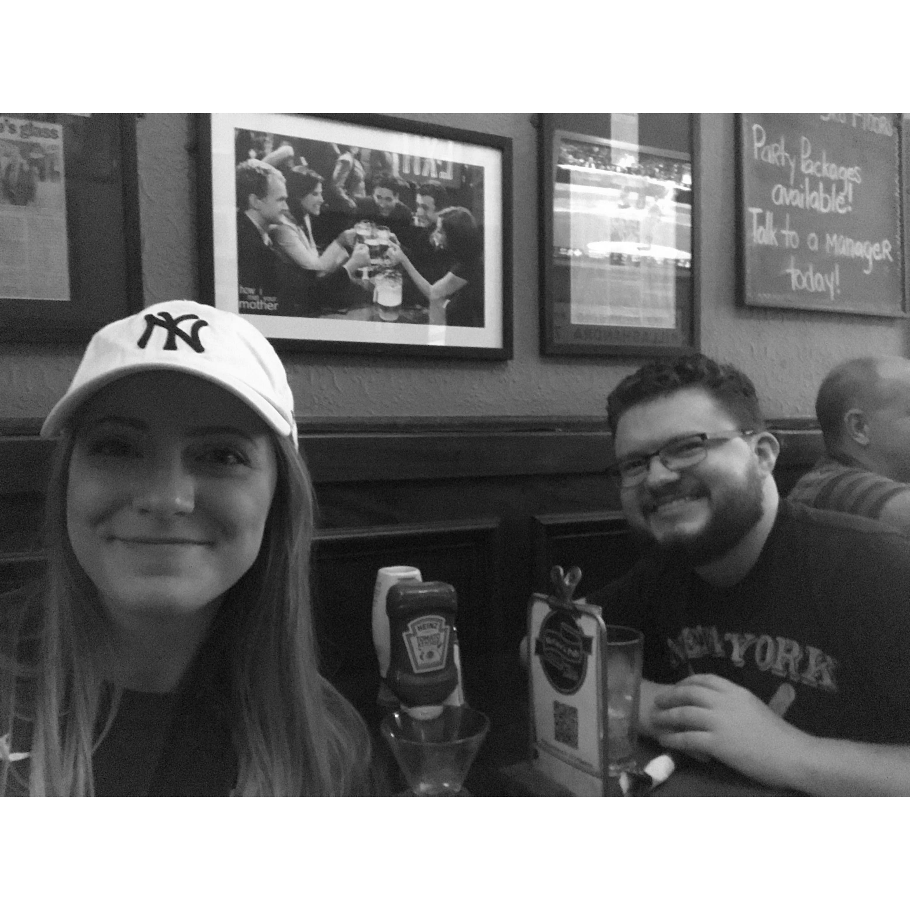 Eating at McGee's Pub in NYC - One of our favorite TV's shows called, "How I Met Your Mother" was based all on this bar. So much like the show!