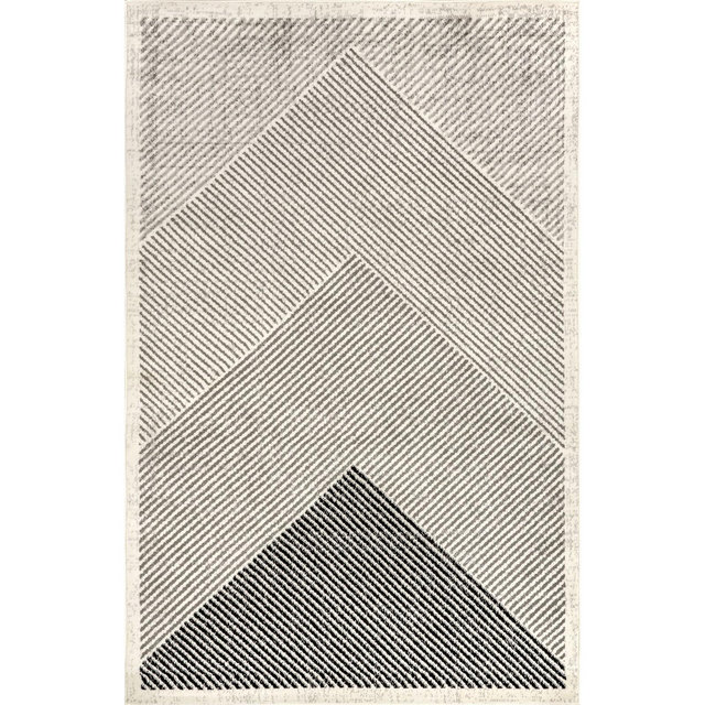 Nuloom Charline Striped 8x10 Indoor Area Rug for Living Room Bedroom Dining Room Kitchen, Grey/Ivory