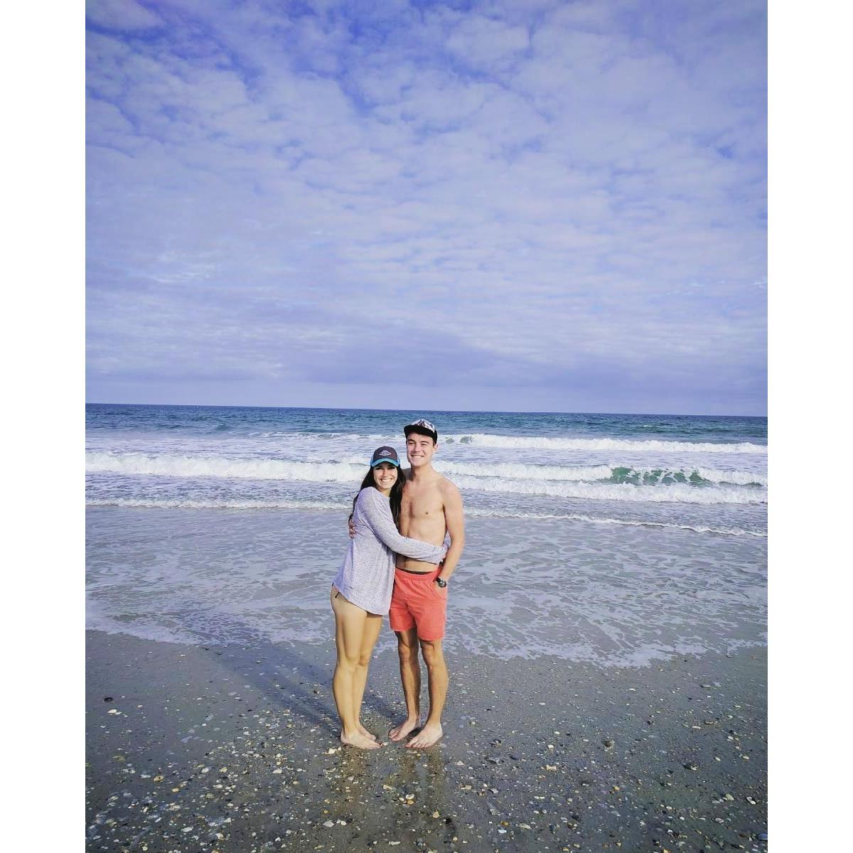 Enjoying the North Carolina beach.