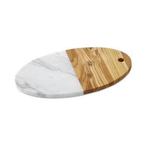 Olivewood & White Marble Oval Board