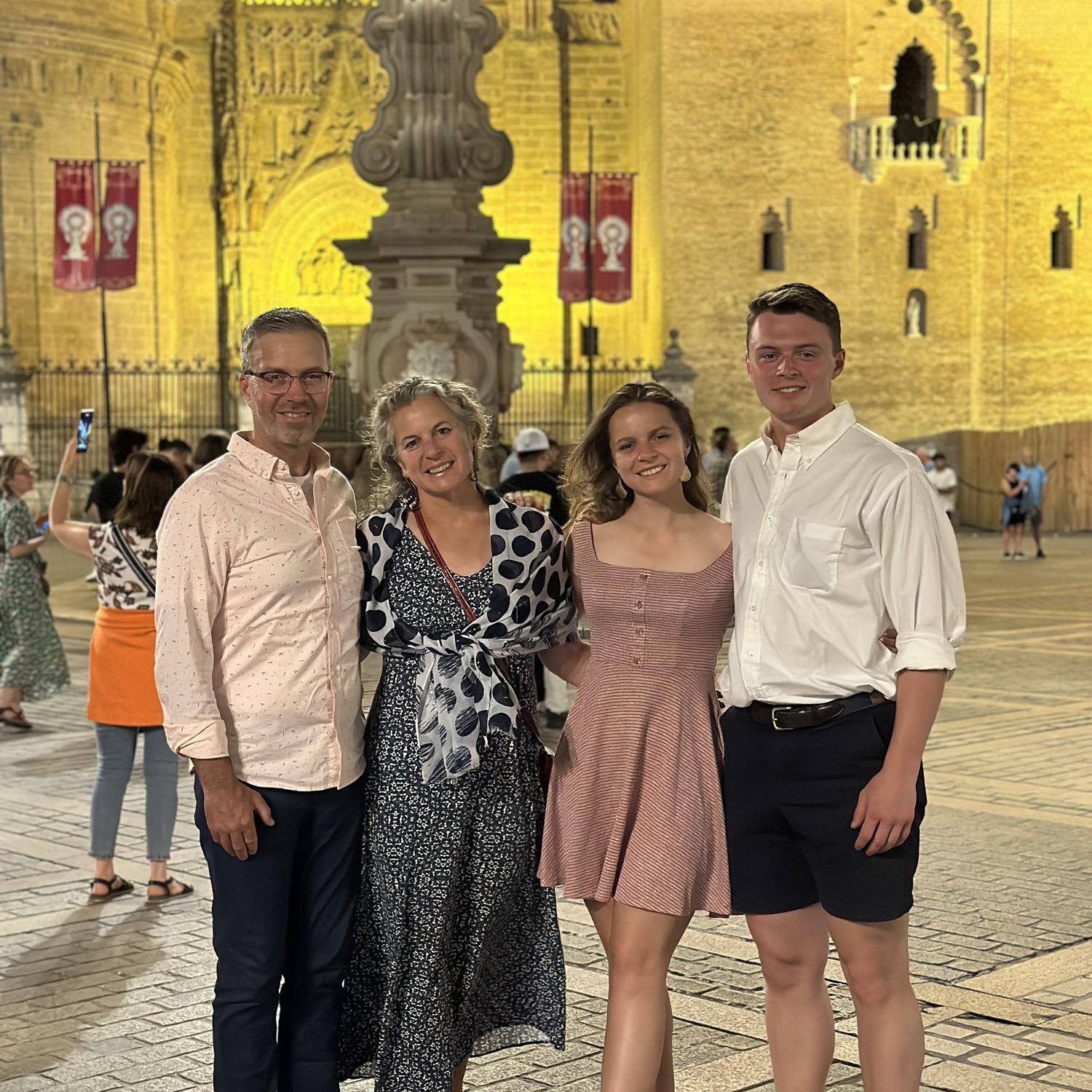 Celebrating our graduation with the Burks! Pictured after Cammack ate bull tail.