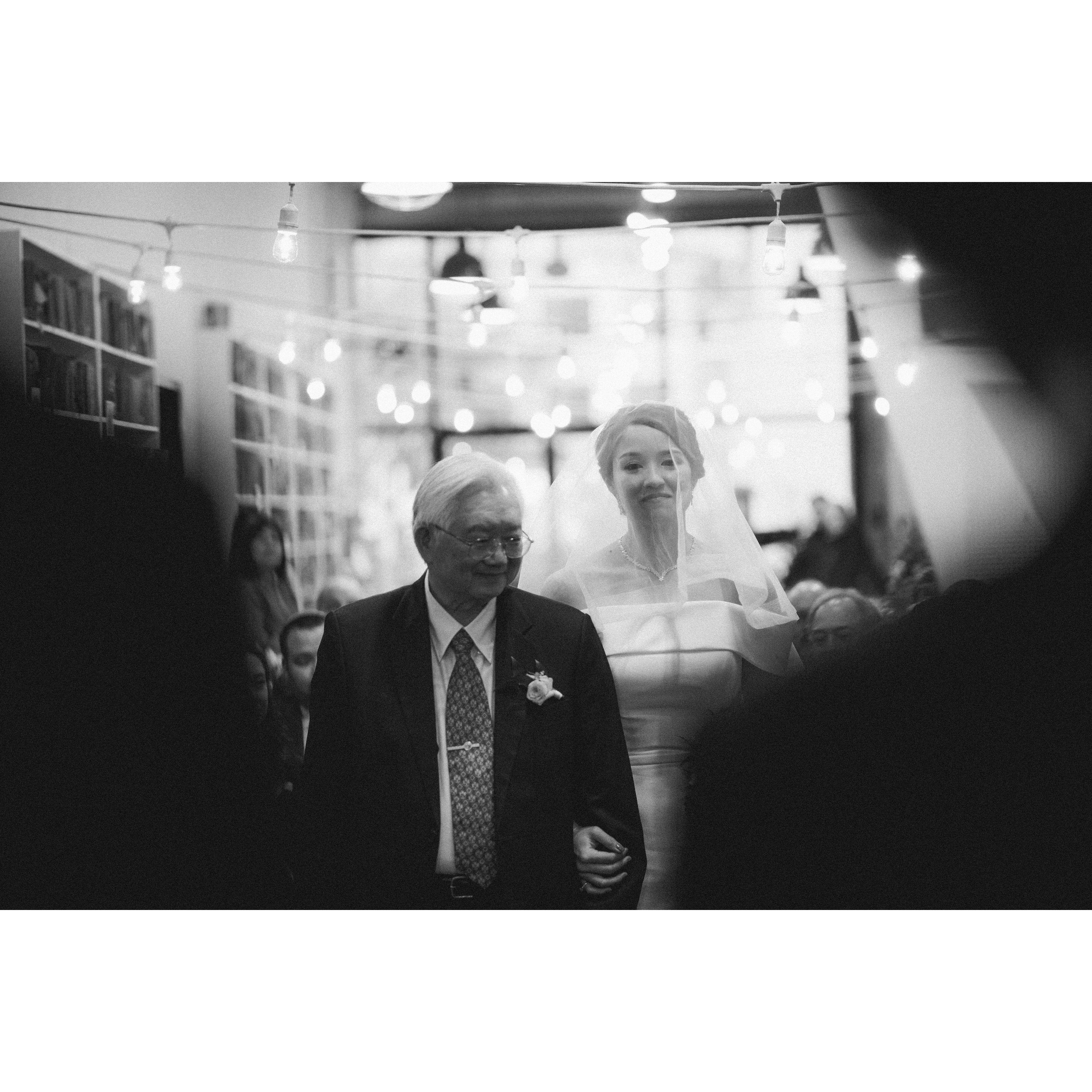 walking down the aisle with my uncle.