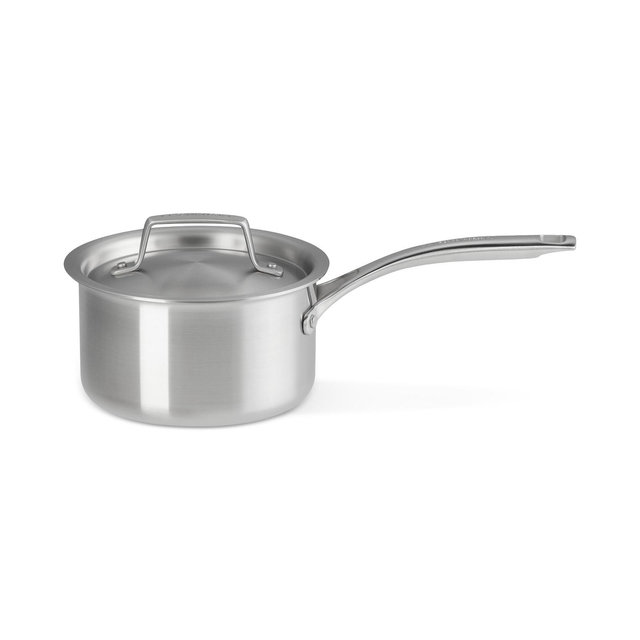 Le Creuset Essential Stainless Steel Round Saucepan with Lid, 2 Qt.