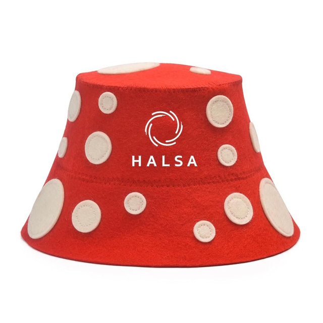 Halsa Sauna Hat, Natural Wool Cap for Men & Women, Mushroom - Eco-Friendly, Insulating, Handmade, Breathable Spa & Banya Headgear, One Size, Stay in Sauna Longer