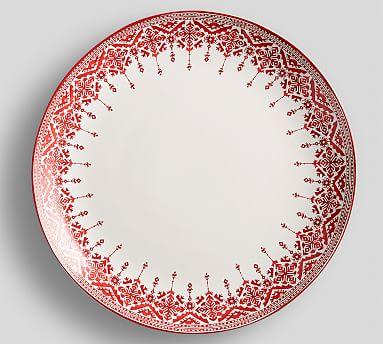 Tahoe Fair Isle Stoneware Round Serving Platter