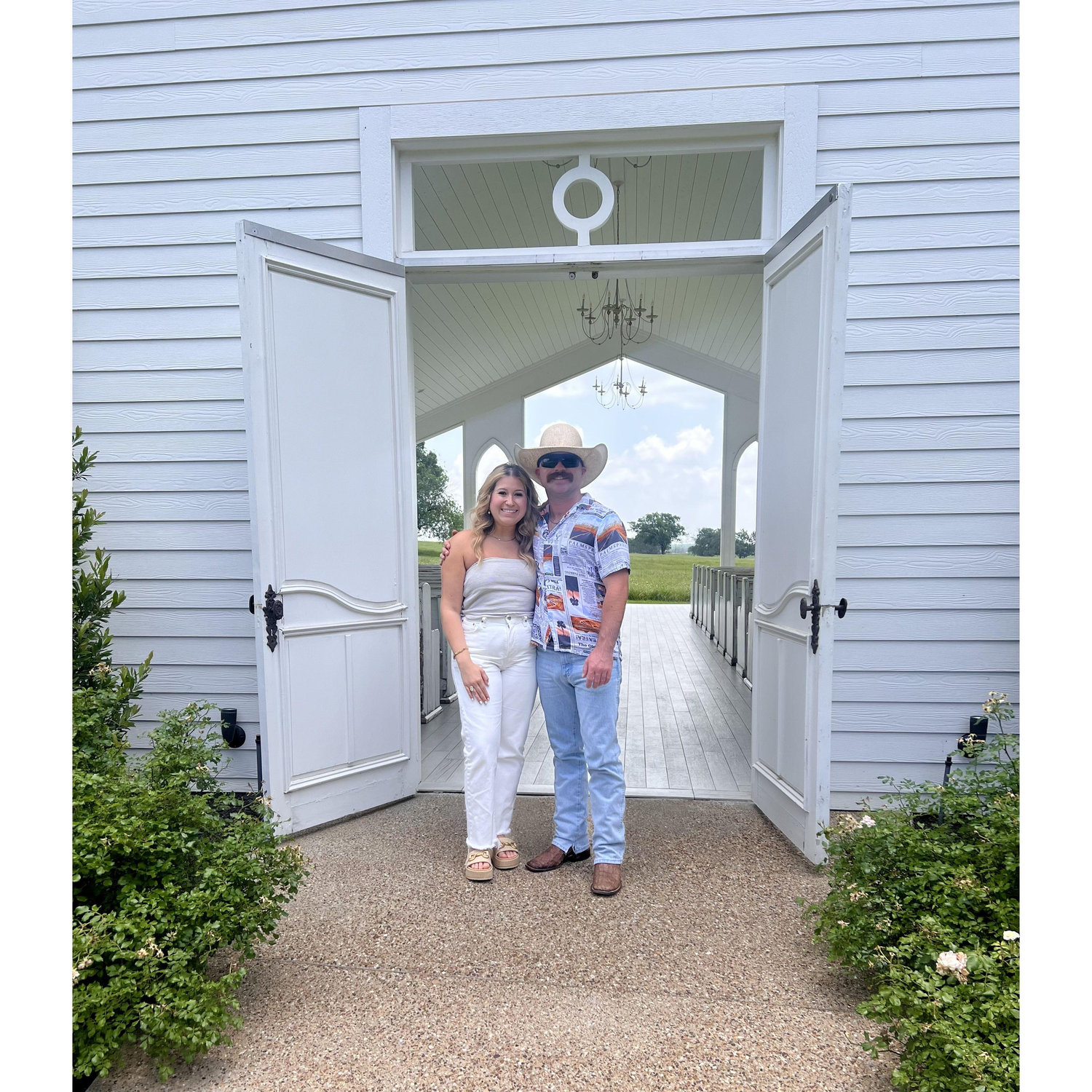 In front of our wedding chapel