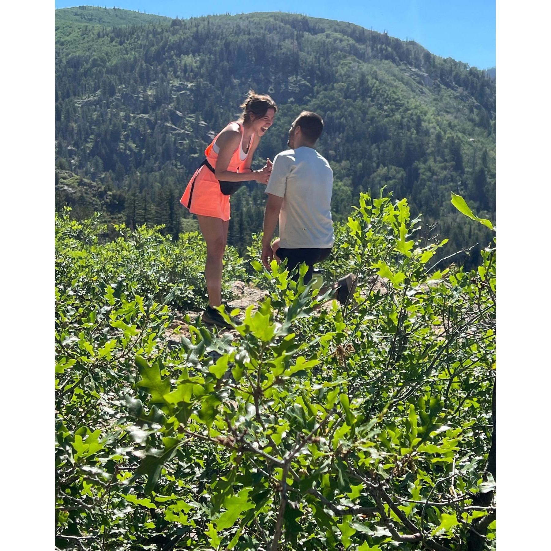 July 14th the day we got engaged at Fish Creek Falls in Steamboat, CO