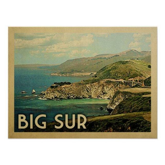 Big Sur California Vintage Travel Poster