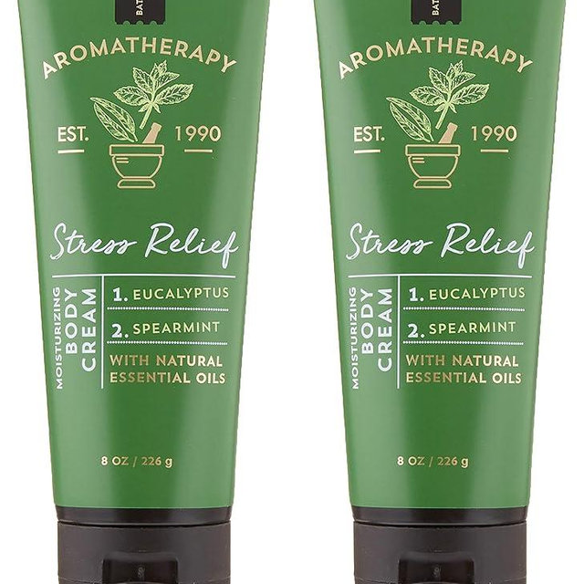 Bath & Body Works Aromatherapy Stress Relief Eucalyptus Spearmint Body Cream 8.0 oz, 226g (2 Pack)