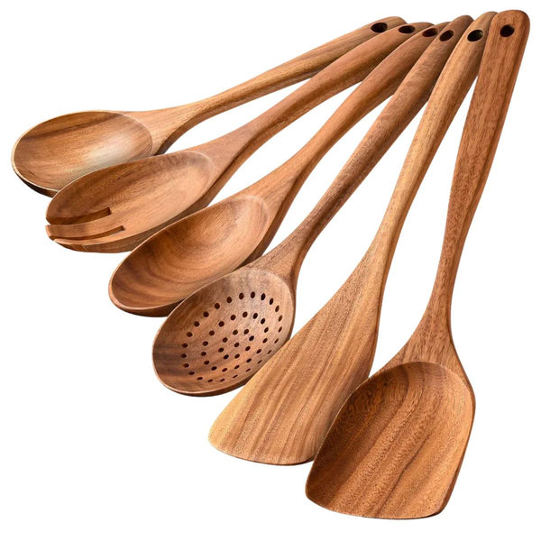 Teak Wood Utensils - 6 Piece Set