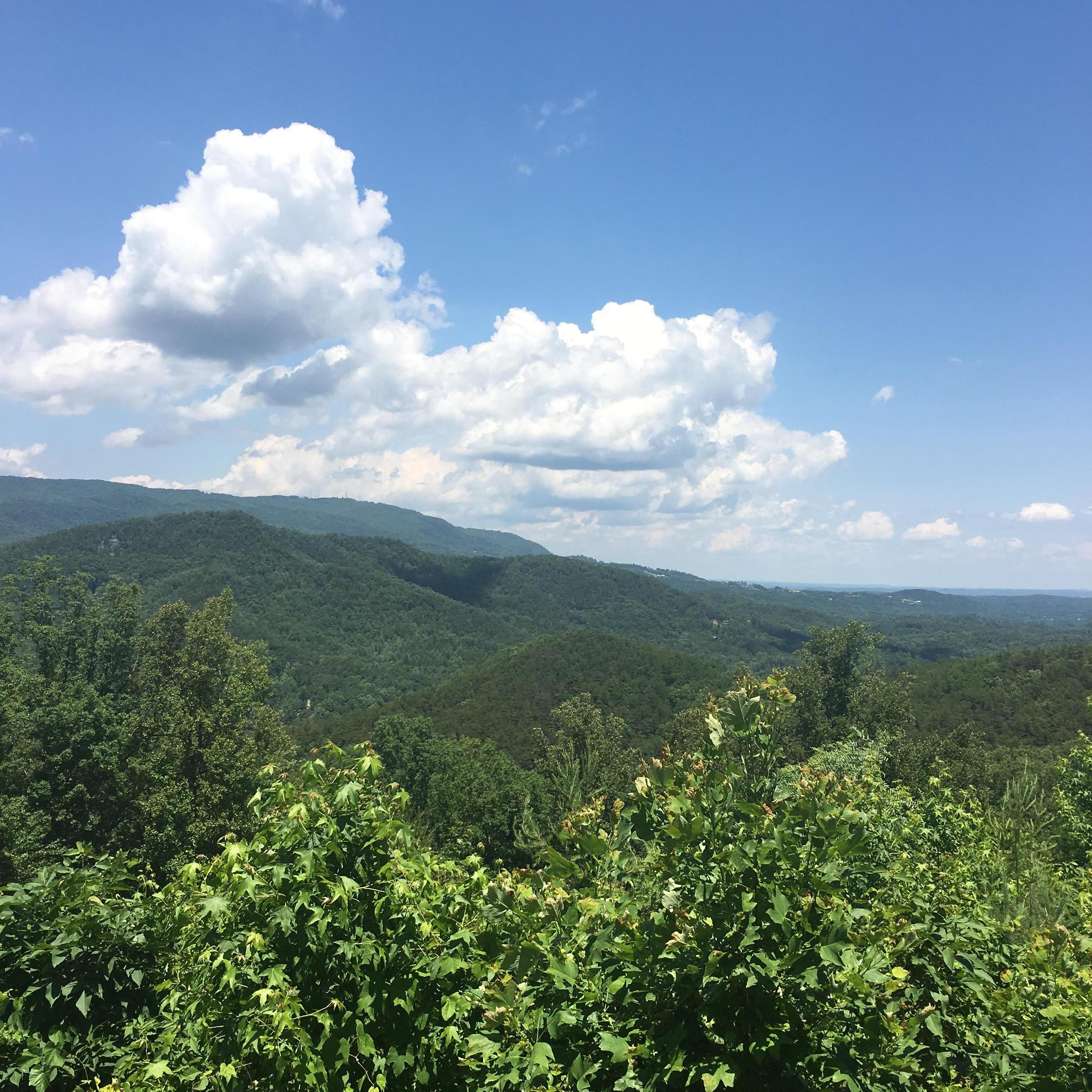 Beautiful Mountain Views off our cabin balcony