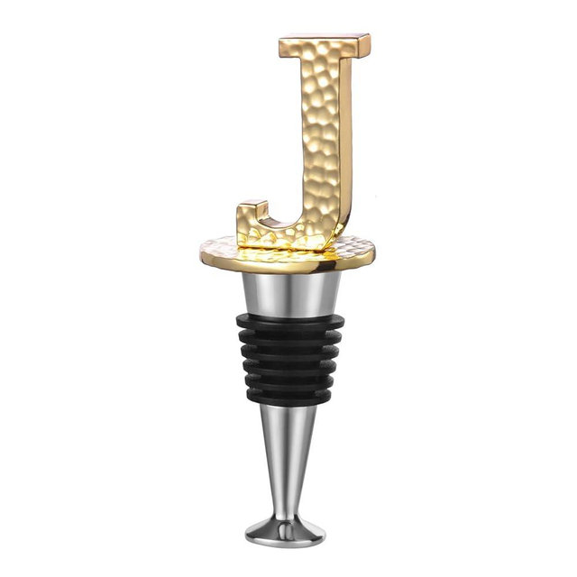 Miicol Wine Bottle Stopper, Prosecco Stopper, Gold Wine Stopper, Personalised Champagne Stopper, Initial Wine Stopper, Funny Prosecco Gift, Wine Lovers Gift, Kitchen Decor, Letter J