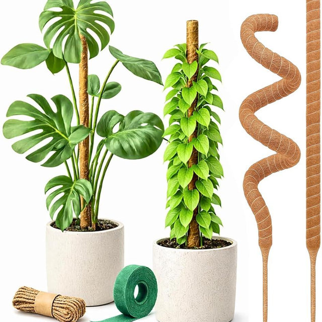 Craft911 Moss Pole Monstera Plant Support – 2 Pack 28” Bendable Moss Pole Monstera Plant Support, Plant Stakes for Indoor Plants, Tall Plant Sticks Support for Climbing Plants