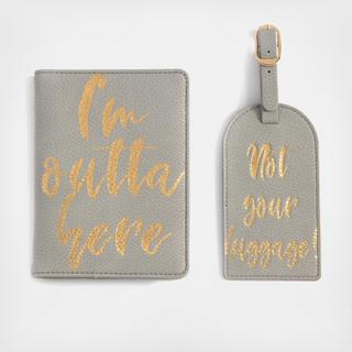 I'm Outta Here/Not Yours Passport and Luggage Tag Gift Set