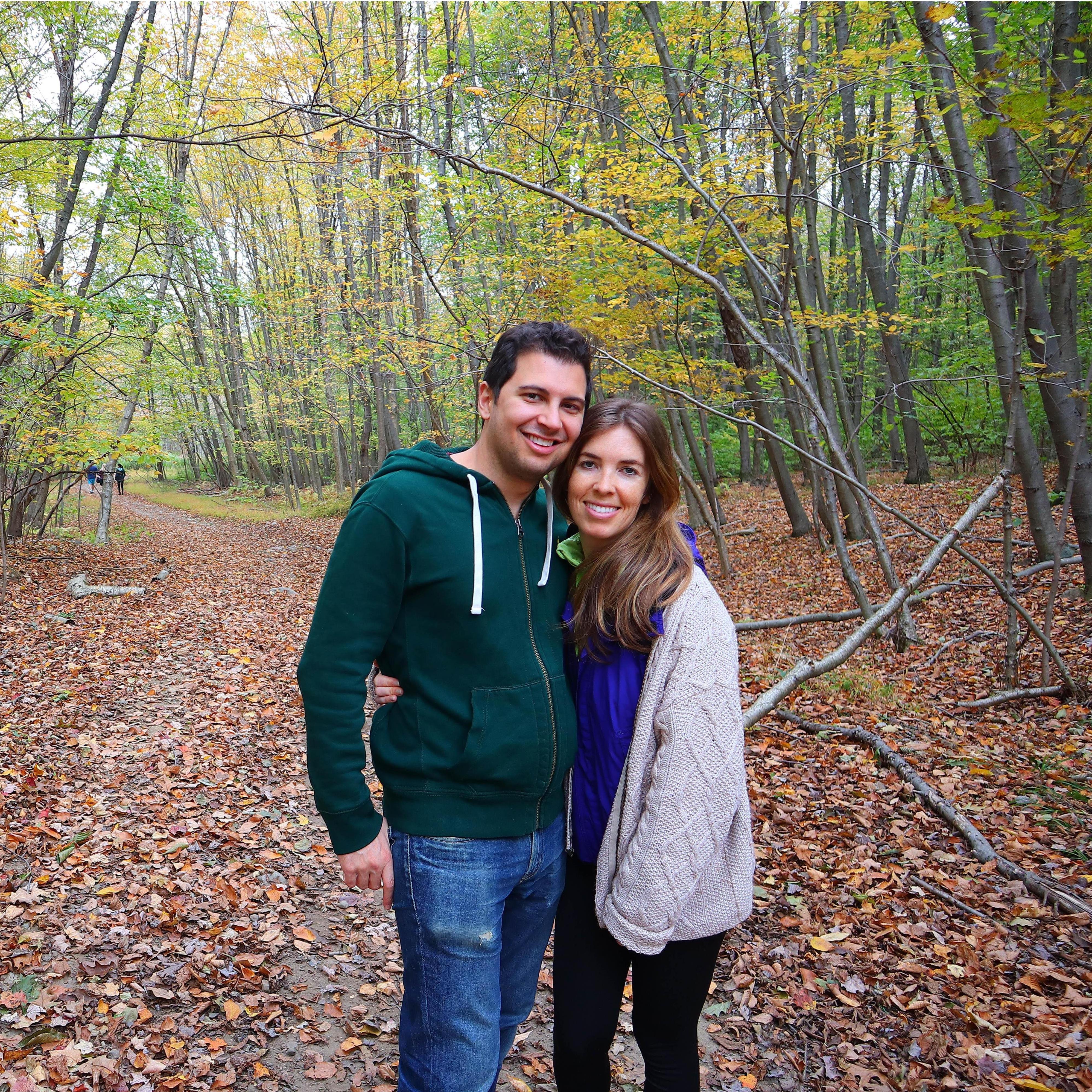 Hiking in Warwick, NY, a week after getting engaged! (October 13, 2019)