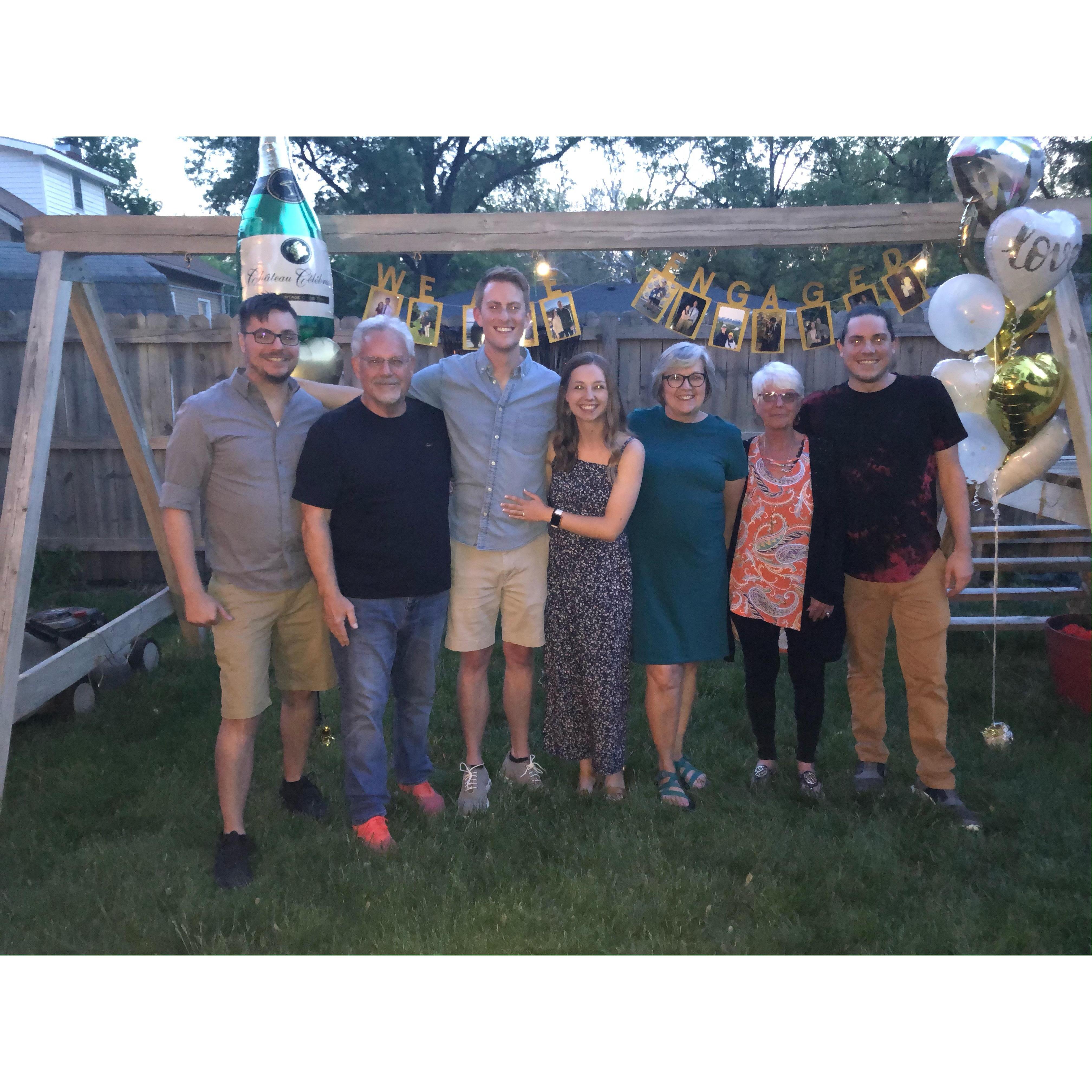 Celebrating the engagement with our families!