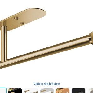 VAEHOLD Adhesive Paper Towel Holder Under Cabinet Wall Mount for Kitchen Paper Towel, Paper Towel Roll Holder Stick to Wall, Stainless Steel (Gold)