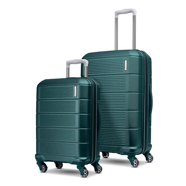 AMERICAN TOURISTER Stratum 2.0 Expandable Hardside Luggage with Spinner Wheels, Pine Green, 2-Piece Set (20/24)