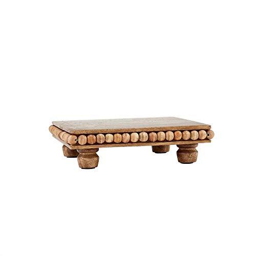 Mud Pie Beaded Wood Trivet, 8" x 8", Brown
