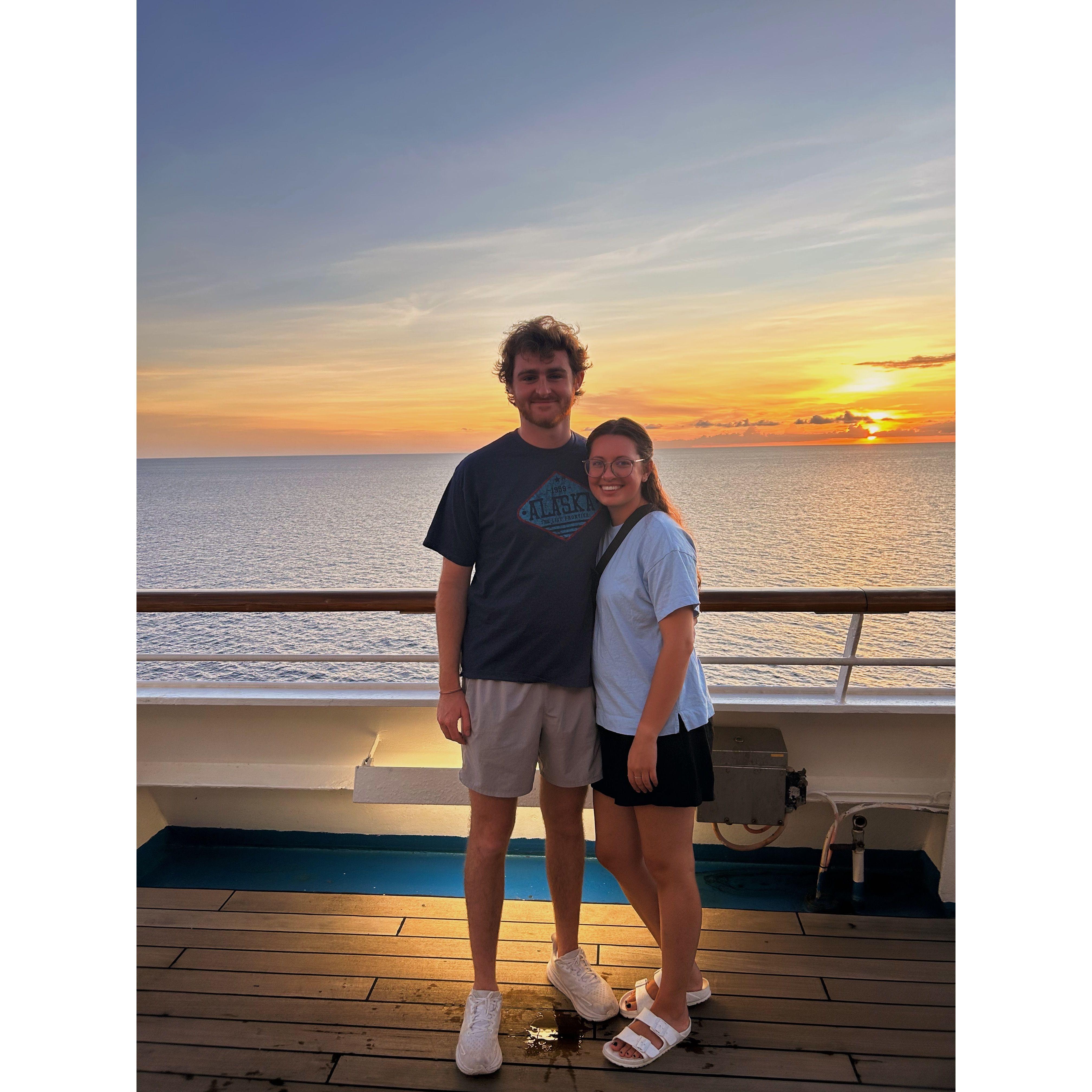 Our last night on the cruise! We found our first (and only) duck on the ship right before this picture!