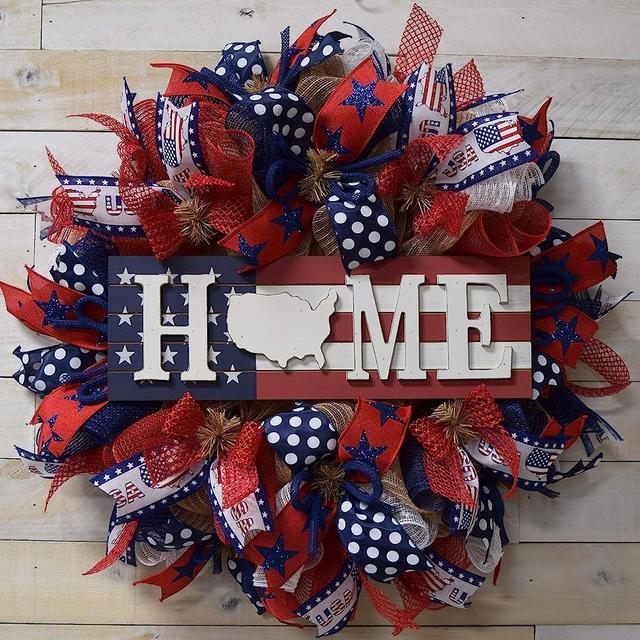 American Flag Home Patriotic Wreath, 4th of July Wreath, Patriotic Wreath, Home Wreath, Memorial Day Wreath, RWB wreath, Labor day wreath