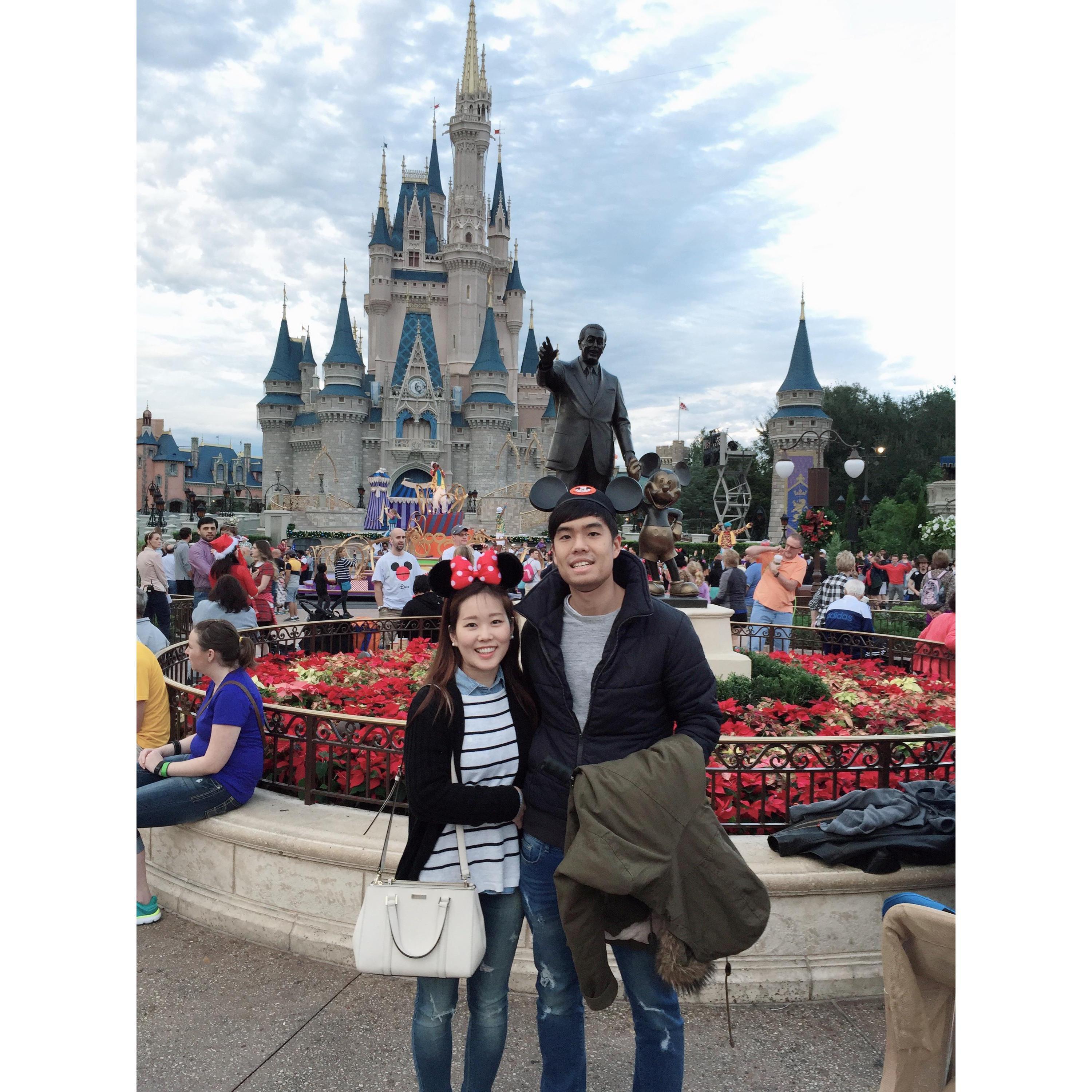 Our first flight together was to the Disney World and Universal Studios!