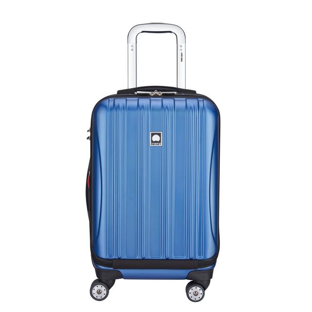 DELSEY Paris Helium Aero Hardside Expandable Luggage with Spinner Wheels, Blue Textured, Carry-On 19 Inch