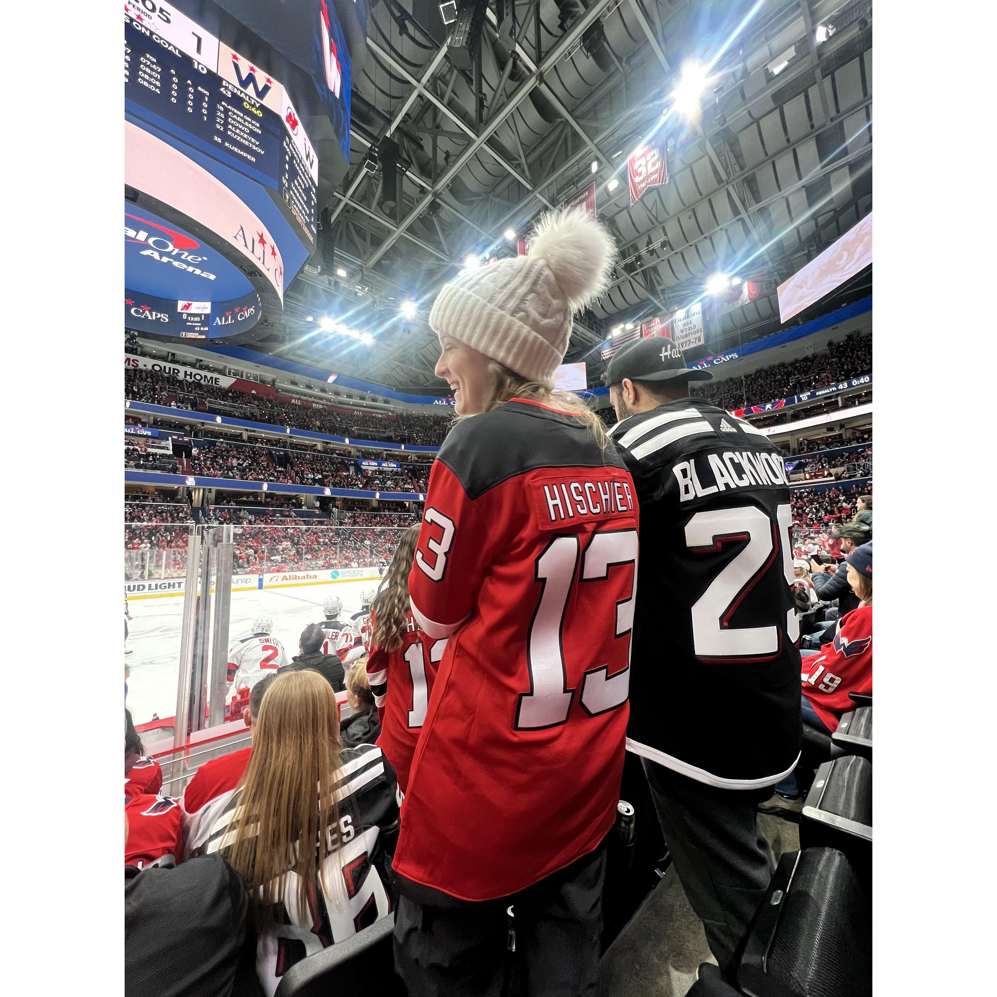 JP is a lifelong Devils fan, so Lindsey has joined the fanbase! They have gone to many games together over the years.