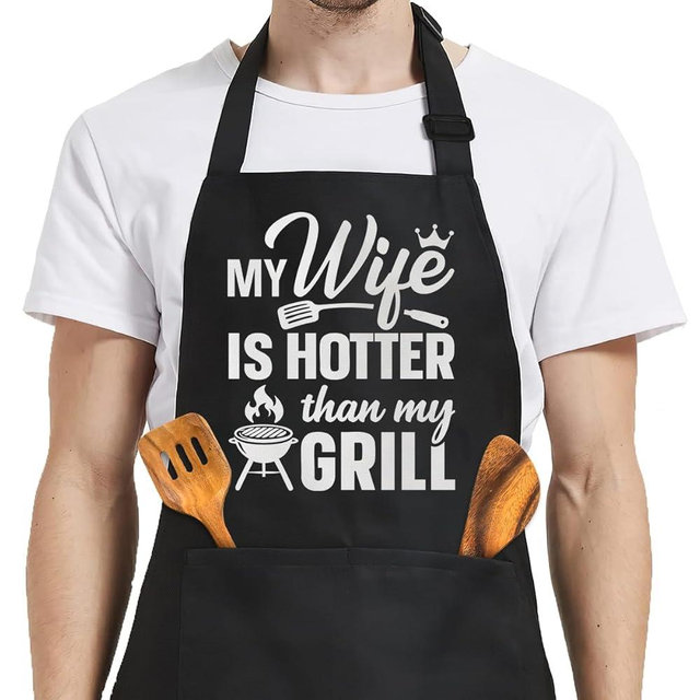 SANDJEST Funny Apron for Dad - Birthday Father’s Day Cooking Grilling Gifts for Mens