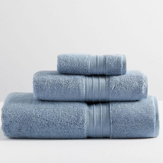 Hydrocotton Organic Bath, Hand, & Washcloth Towels, Set of 3, Light Blue