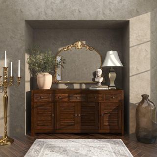 Tisbury Lane, Scroll Ornate Arched Baroque Wall Mirror | Zola