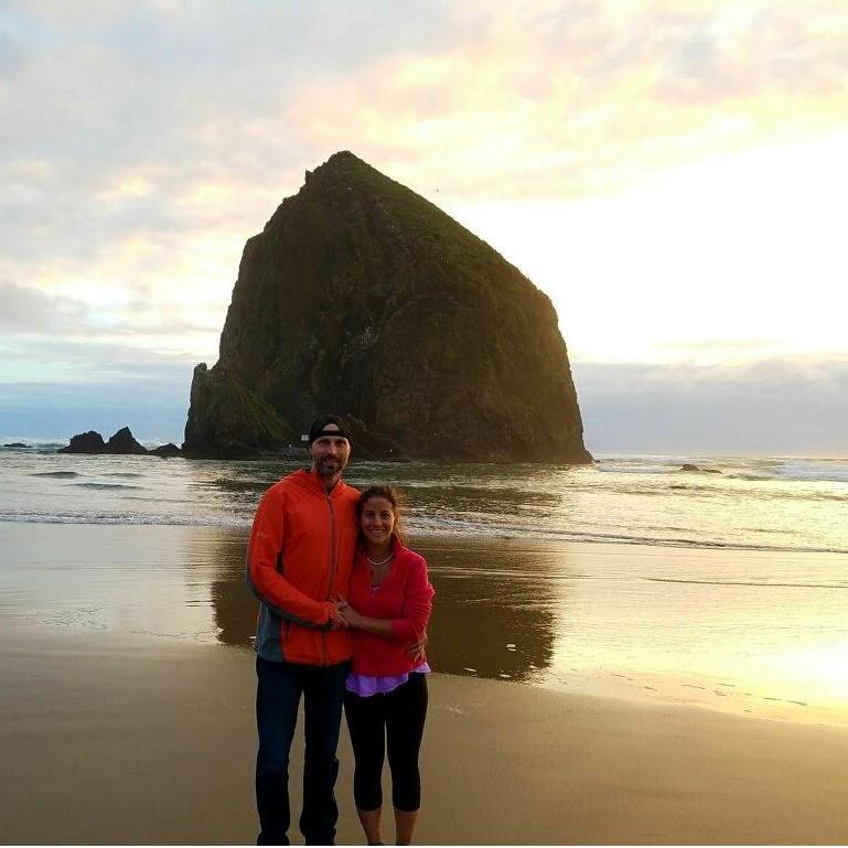 Gorgeous sunset at Cannon Beach, OR in June 2017.
