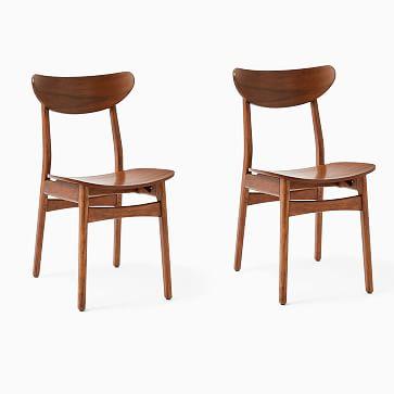 Classic Café Wood Dining Chair, Walnut, Set of 2