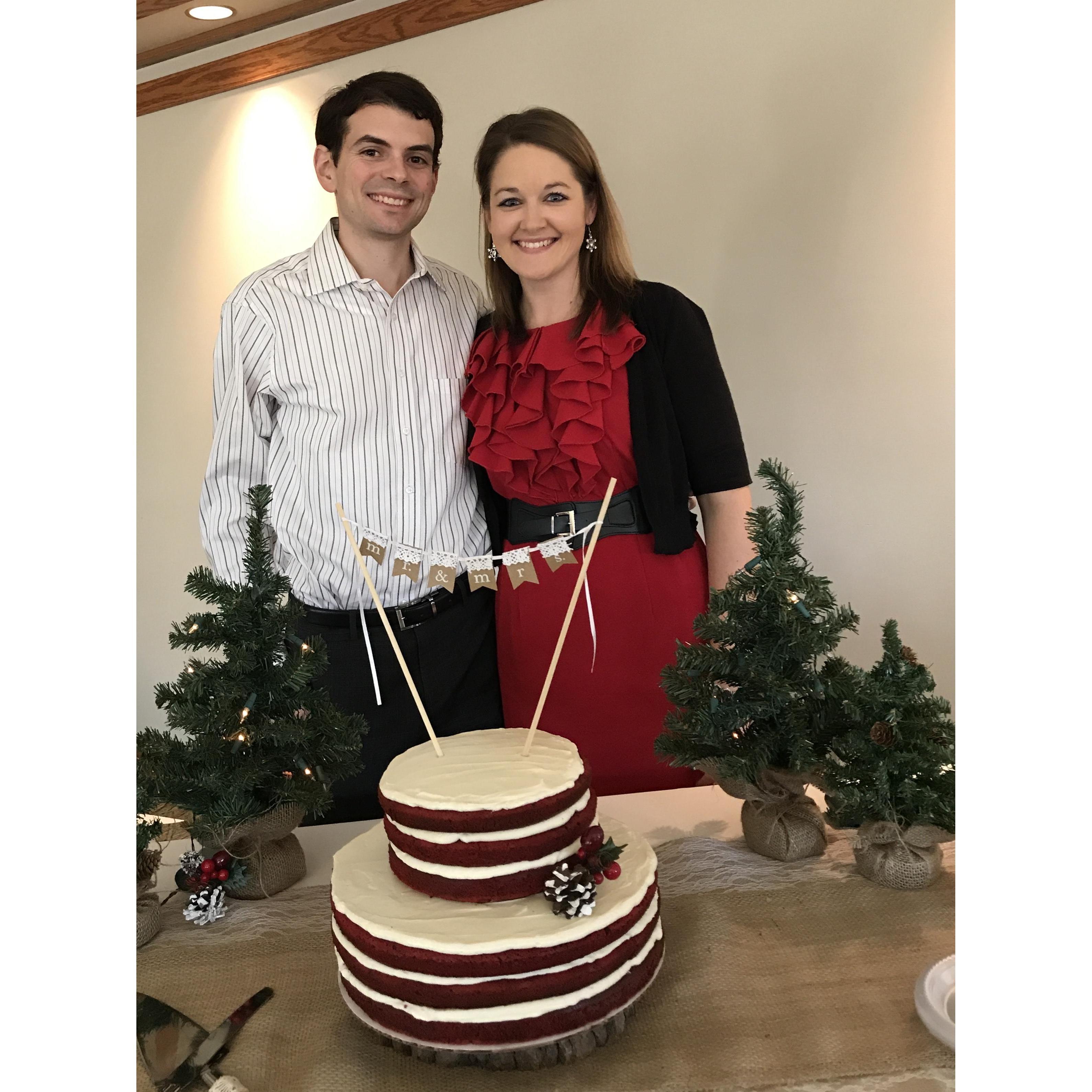 December 2017 - Wichita, Kansas - our first wedding cake creation together